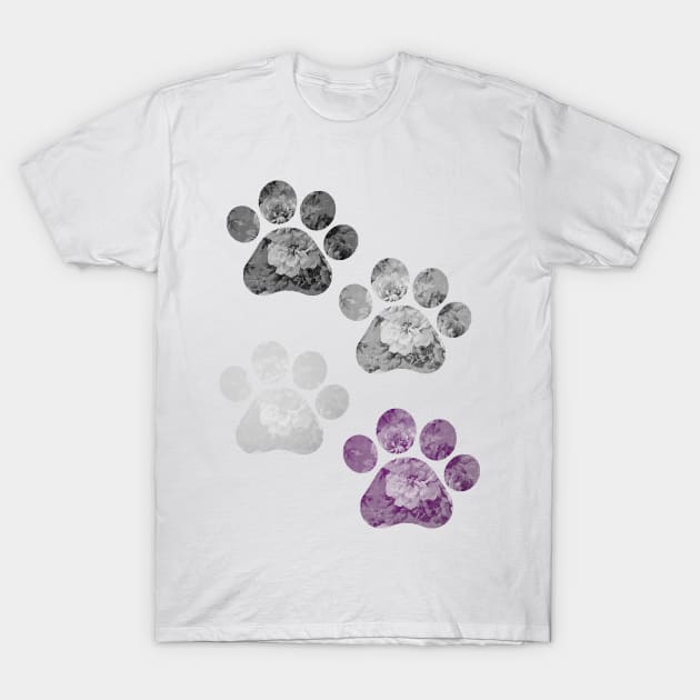 Subtle Floral Paw Prints Flag T-Shirt by Gedwolcraeft